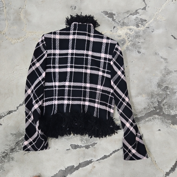 St. John Collection by Marie Gray Black/ Pink cropped jacket Size 6 - Picture 3 of 10